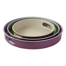 Набор из 3-х подносов Keyn, сиреневый/зеленый/бежевый, Bergenson Bjorn