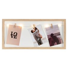 Рамка для фотографий с подсветкой Everyday, 23х49 см, белая/натуральное дерево, Bergenson Bjorn