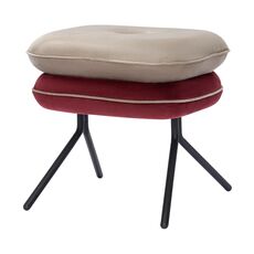 Пуф Pea, велюр, бежевый/бордовый, Bergenson Bjorn