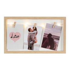 Рамка для фотографий с подсветкой Everyday, 22х38 см, белая/натуральное дерево, Bergenson Bjorn