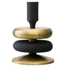 Подсвечник Stone, 17 см, черный/античная латунь, Bergenson Bjorn