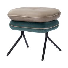 Пуф Pea, велюр, бежевый/сине-зеленый, Bergenson Bjorn