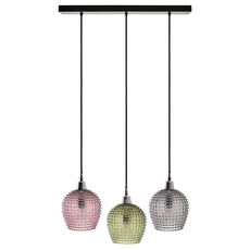 Светильник подвесной каскадный Aurora, 65х18 см, сливовый/зеленый/серый, Bergenson Bjorn