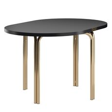 Столик кофейный Ror, 75х50 см, латунь/черный, LATITUDE