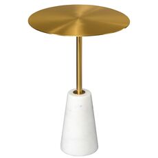 Столик кофейный Asgard, 40 см, латунь/белый, Bergenson Bjorn