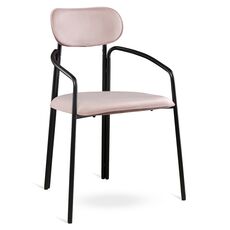 Стул Ror, Round, велюр, черный/розовый, LATITUDE