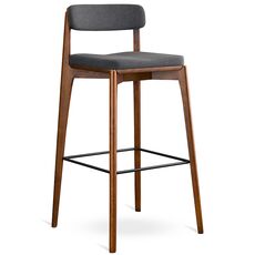 Стул барный Aska, рогожка, орех/темно-серый, LATITUDE