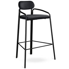 Стул барный Ror, Round, велюр, черный/черный, LATITUDE