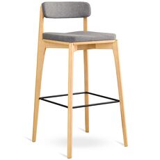 Стул барный Aska, рогожка, ясень/серый, LATITUDE