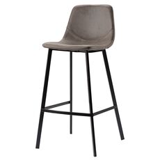 Стул барный Hugh, экокожа, серо-коричневый, Bergenson Bjorn