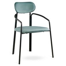 Стул Ror, Round, велюр, черный/зеленый, LATITUDE