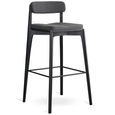 Стул барный Aska, рогожка, черный/темно-серый, LATITUDE