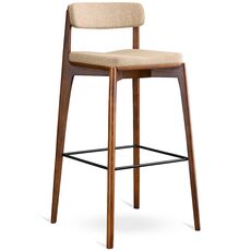 Стул барный Aska, рогожка, орех/бежевый, LATITUDE