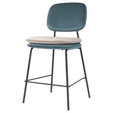 Стул полубарный Pea, велюр, сине-зеленый/бежевый, Bergenson Bjorn