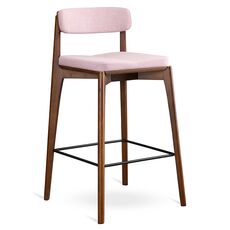 Стул полубарный Aska, рогожка, орех/розовый, LATITUDE