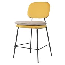 Стул полубарный Pea, велюр, желтый/бежевый, Bergenson Bjorn