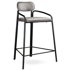 Стул полубарный Ror, Round, велюр, черный/серый, LATITUDE