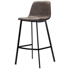 Стул полубарный Hugh, экокожа, серо-коричневый, Bergenson Bjorn