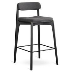 Стул полубарный Aska, рогожка, черный/темно-серый, LATITUDE