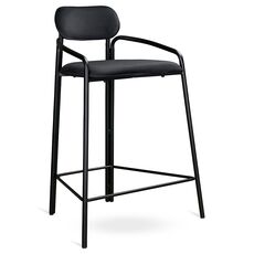 Стул полубарный Ror, Round, велюр, черный/черный, LATITUDE