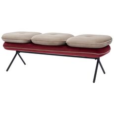 Банкетка Pea, велюр, бежевая/бордовая, Bergenson Bjorn