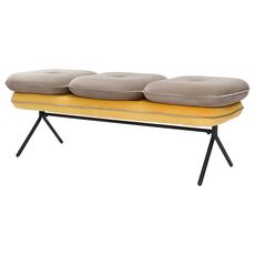 Банкетка Pea, велюр, бежевая/желтая, Bergenson Bjorn