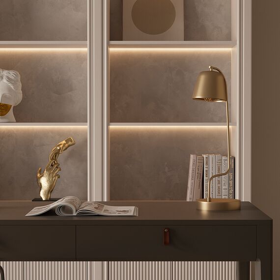 Лампа настольная Enkel Mon, 20,5х57 см, золотистая, Bergenson Bjorn, изображение 4