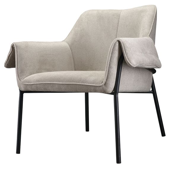 Лаунж-кресло Aline, шенилл, серо-бежевое, Bergenson Bjorn