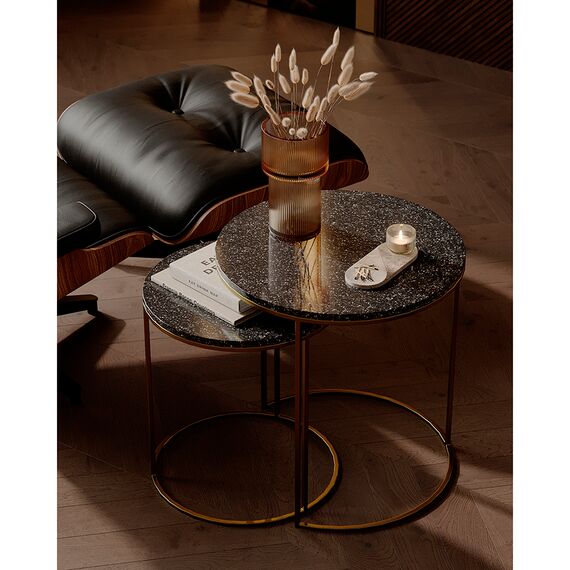 Набор из 2-х кофейных столиков Hans, 40 см и 50 см, черный мрамор, Bergenson Bjorn, изображение 4