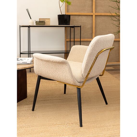 Лаунж-кресло Hilde, букле, серо-бежевое, Bergenson Bjorn, изображение 4