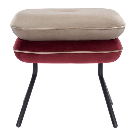 Пуф Pea, велюр, бежевый/бордовый, Bergenson Bjorn, изображение 12