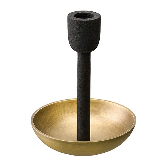 Подсвечник Fyr Bran, 15 см, черный/античная латунь, Bergenson Bjorn