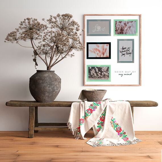 Рамка для фотографий Pleasant moments, 41х51 см, белая/натуральное дерево, Bergenson Bjorn, изображение 2