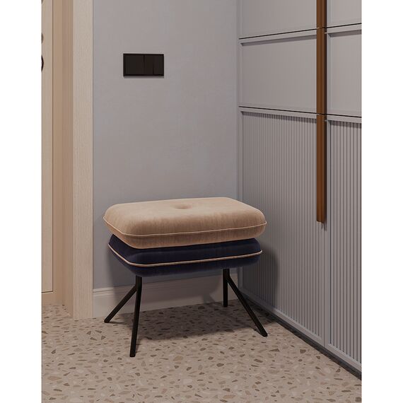 Пуф Pea, велюр, бежевый/темно-синий, Bergenson Bjorn, изображение 7