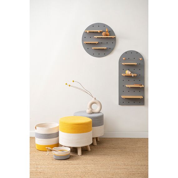 Пуф Devy, 40х40 см, бежевый/серый, Bergenson Bjorn, изображение 3