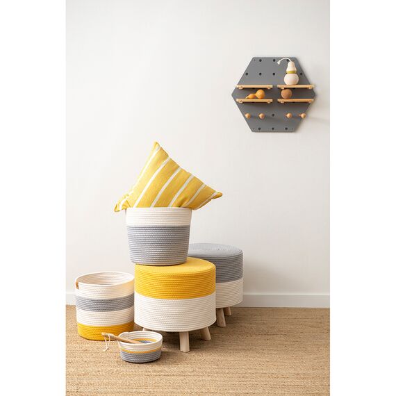 Пуф Devy, 40х40 см, бежевый/серый, Bergenson Bjorn, изображение 4