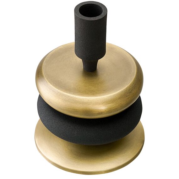 Подсвечник Stone, 17 см, черный/античная латунь, Bergenson Bjorn, изображение 5