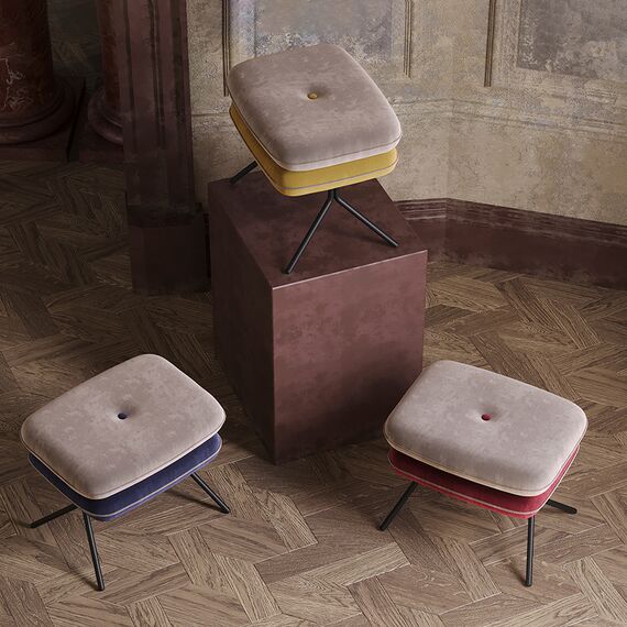 Пуф Pea, велюр, бежевый/желтый, Bergenson Bjorn, изображение 3