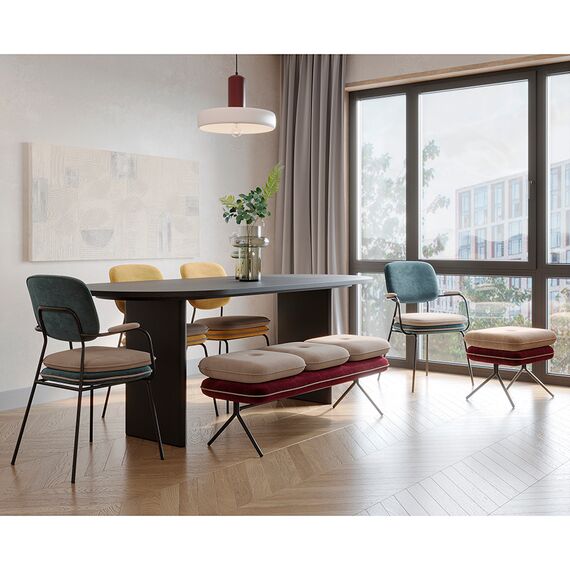 Пуф Pea, велюр, бежевый/бордовый, Bergenson Bjorn, изображение 10