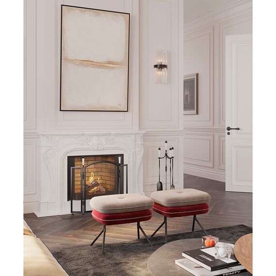 Пуф Pea, велюр, бежевый/бордовый, Bergenson Bjorn, изображение 2