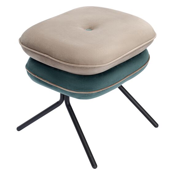 Пуф Pea, велюр, бежевый/сине-зеленый, Bergenson Bjorn, изображение 7