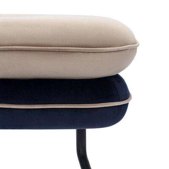 Пуф Pea, велюр, бежевый/темно-синий, Bergenson Bjorn, изображение 12