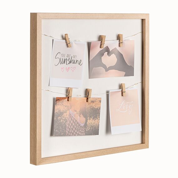 Рамка для фотографий с подсветкой Everyday, 38х38 см, белая/натуральное дерево, Bergenson Bjorn, изображение 3