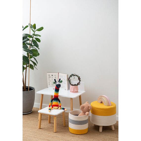 Пуф Devy, 40х40 см, бежевый/горчичный, Bergenson Bjorn, изображение 3