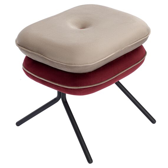 Пуф Pea, велюр, бежевый/бордовый, Bergenson Bjorn, изображение 13