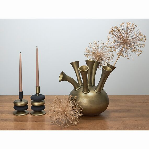 Подсвечник Stone, 17 см, черный/античная латунь, Bergenson Bjorn, изображение 6