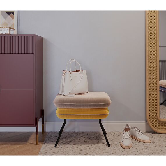 Пуф Pea, велюр, бежевый/желтый, Bergenson Bjorn, изображение 5