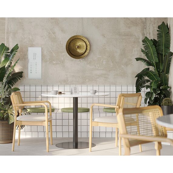 Стол обеденный Trond, 100 см, белый мрамор/черный, Bergenson Bjorn, изображение 2