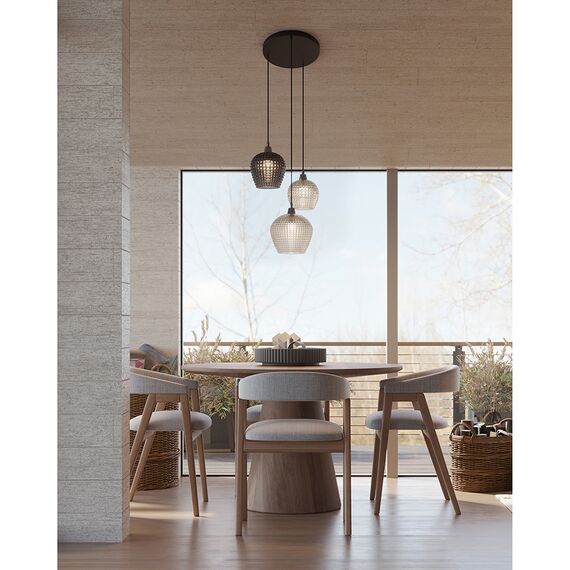 Светильник подвесной каскадный Aurora, 50 см, серый/прозрачный, Bergenson Bjorn, изображение 3