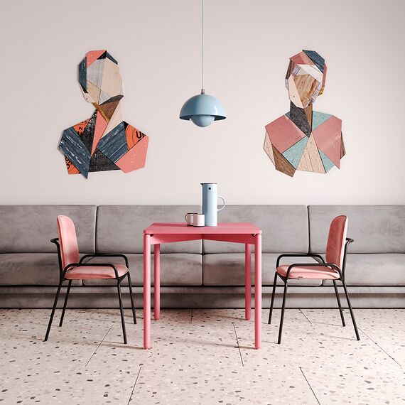 Стол обеденный Saga, 75х75 см, розовый, LATITUDE, изображение 2